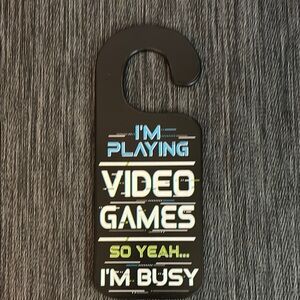 Black and Blue Gaming Door Hanger